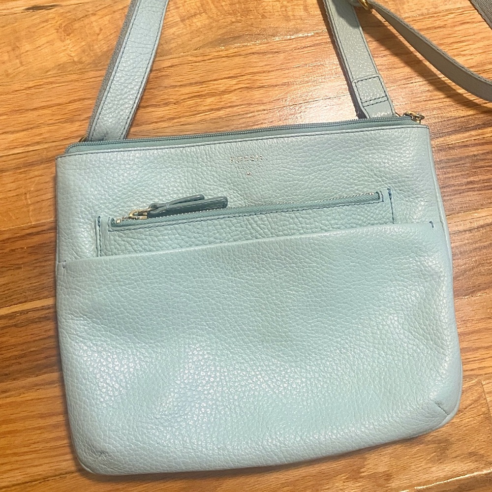Fossil Tessa Leather Crossbody Bag Misty Jade